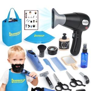 Black and Blue Toy Barber Set